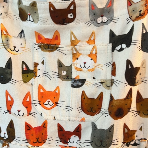 SW Wardrobe Meow Cat Print Overalls with Pockets Size - Large - Picture 3 of 9